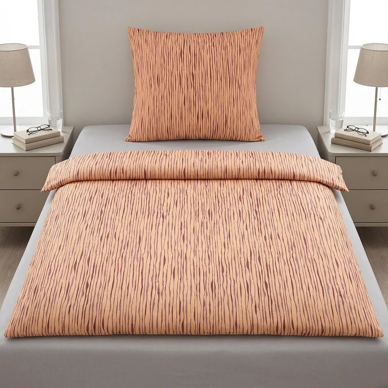 Bettwäsche Satin MINO Pastellrose 155 x 220 cm und 80 x 80 cm