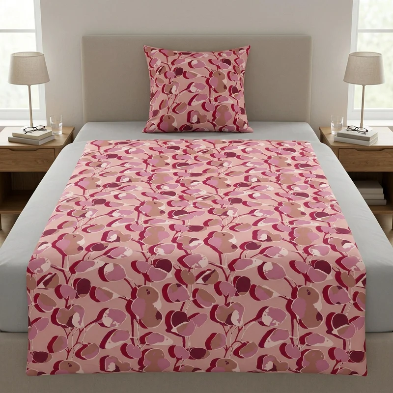Bettwäsche Satin CATALONIA Rot 135 x 200 cm und 80 x 80 cm