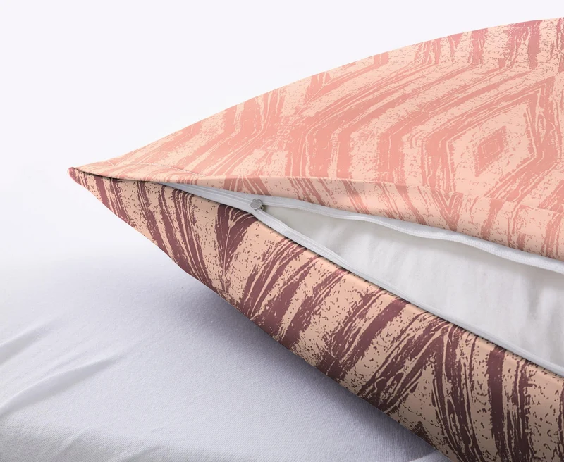 Bettwäsche Satin TEBAS Pastellrose 135 x 200 cm und 80 x 80 cm