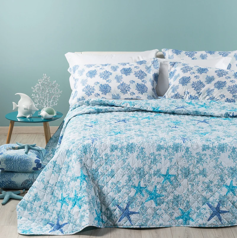 Copriletto Primaverile conchiglia Coral Beach in Cotone 80 gr/mq