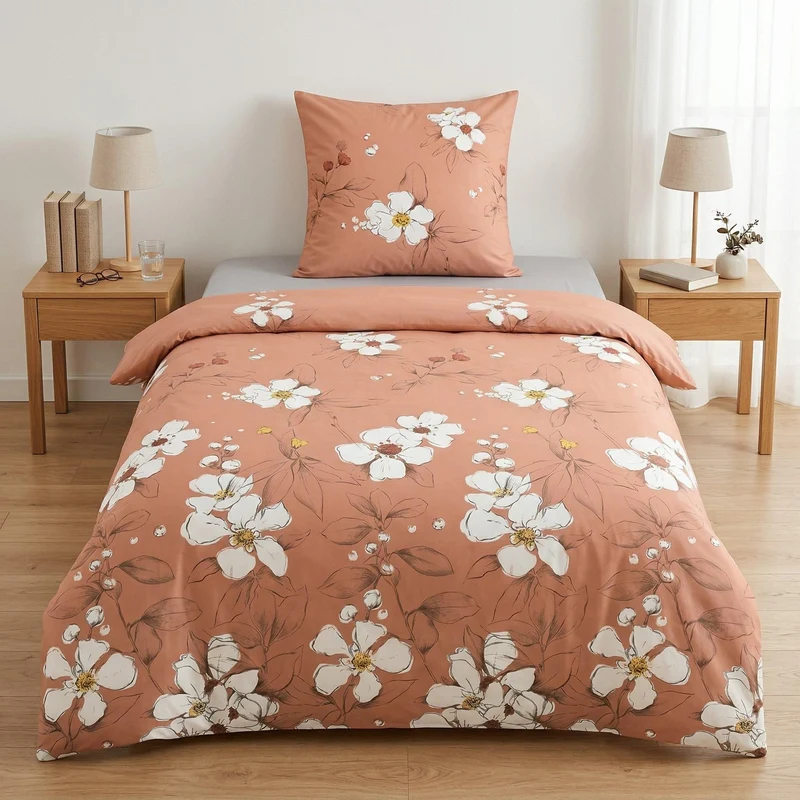Bettwäsche Satin SIENNA Terracotta 135 x 200 cm und 80 x 80 cm