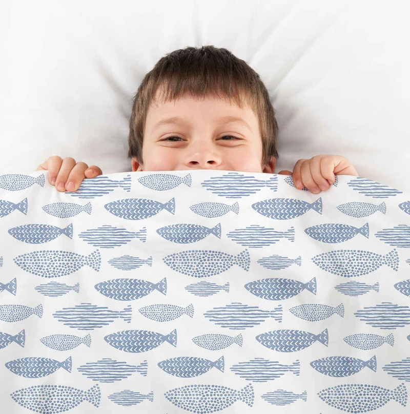 Therapiedecken Bettwäschen Set blaue Fische
