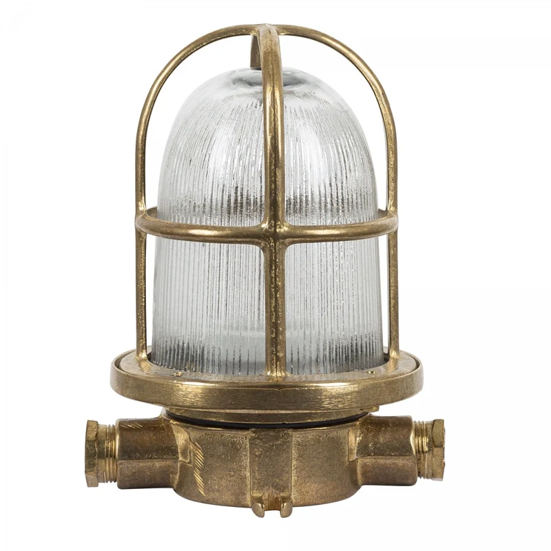 Casa Padrino Jugendstil Schiffslampe 14 x 16 x H. 21 cm - Bronze - Nostalgische Wetterfeste Außenleuchte