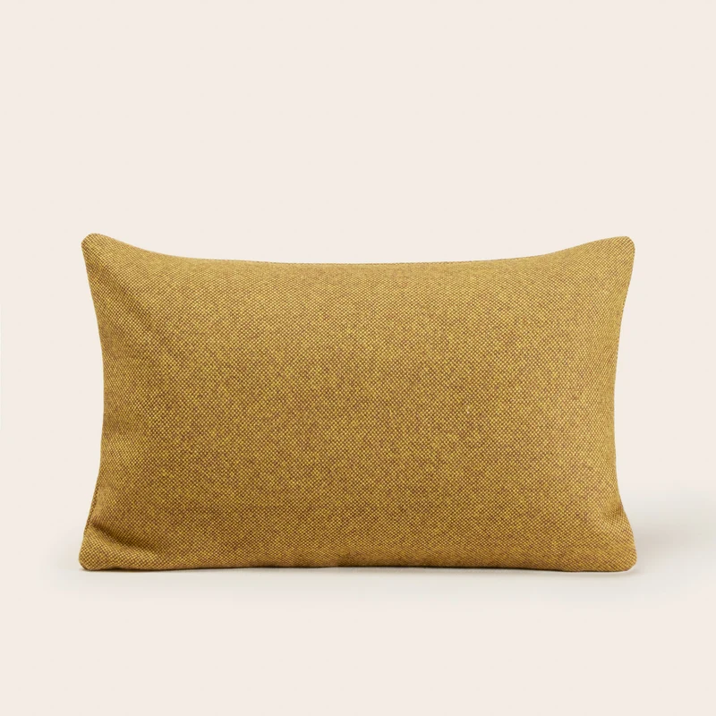 Housse de coussin NERIO chiné grain de moutarde