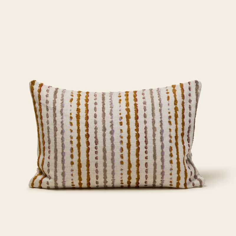 Housse de coussin YAROL naturel et orangé
