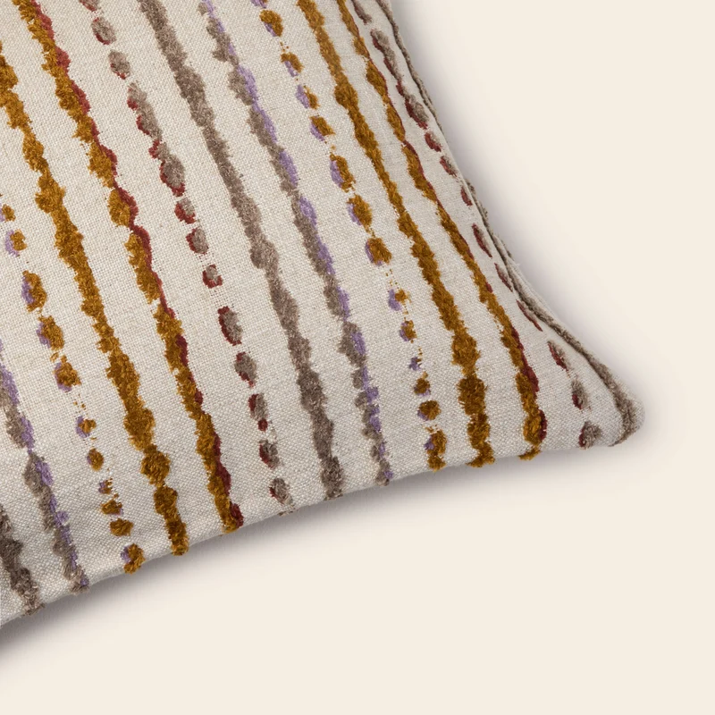 Housse de coussin YAROL naturel et orangé