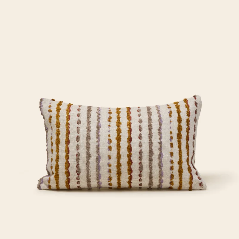 Housse de coussin YAROL naturel et orangé