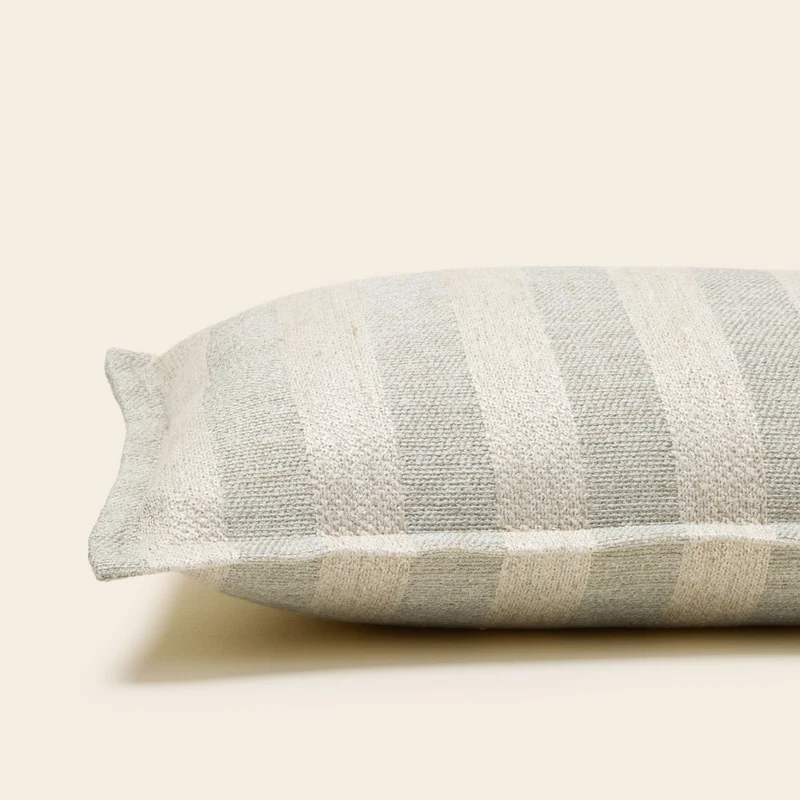 Housse de coussin FABBIO céladon et naturel