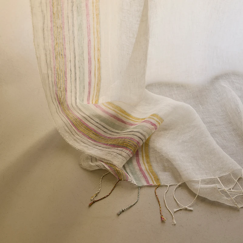 Voilage panneau JIYA blanc et multicolore
