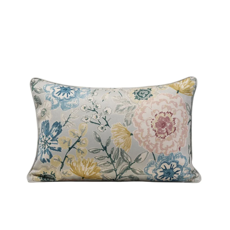 Housse de coussin FLORABEL bleuté et multicolore