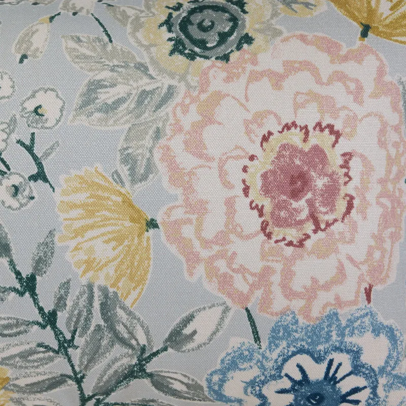 Housse de coussin FLORABEL bleuté et multicolore