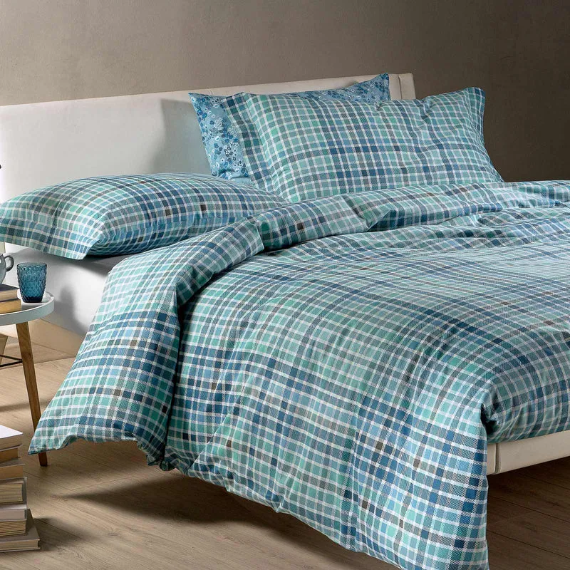 Copripiumino con federe country house Tartan Club in Cotone