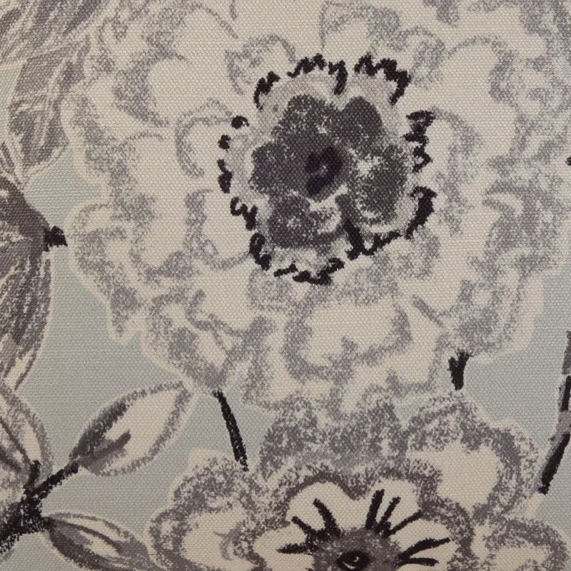 Housse de coussin FLORABEL bleuté et fusain