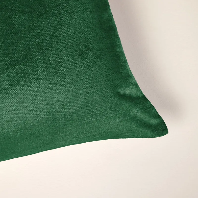 Housse de coussin CASTIGLIONE vert pin et taupe