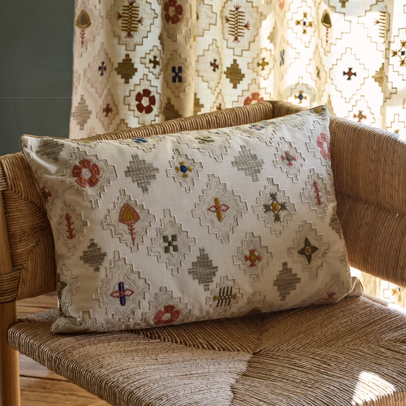 Housse de coussin GENNARO naturel et multicolore