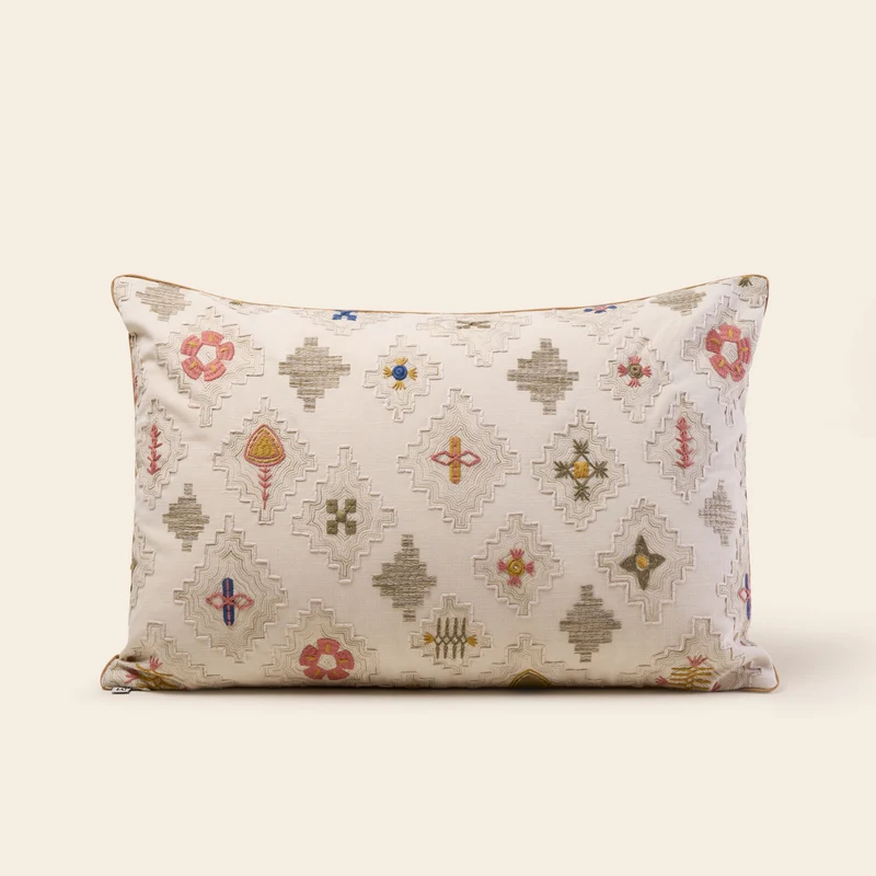 Housse de coussin GENNARO naturel et multicolore