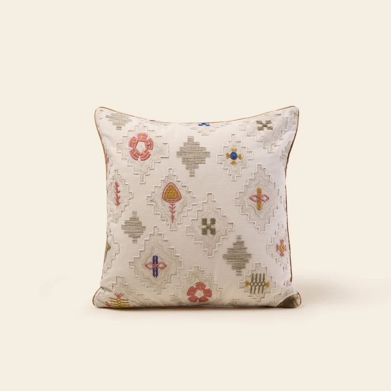 Housse de coussin GENNARO naturel et multicolore