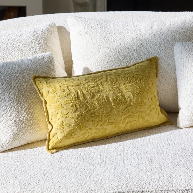 Housse de coussin CORINNA jaune indien