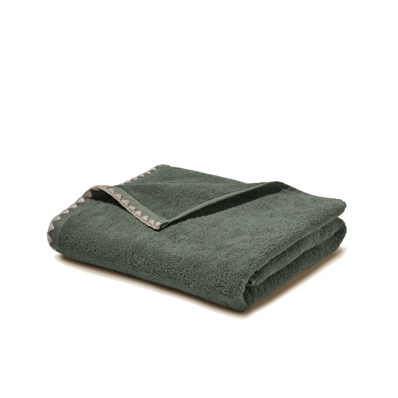 Serviette de toilette NERYDA vert sequoia et beige
