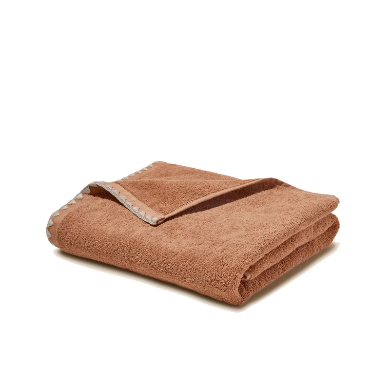 Serviette de toilette NERYDA terre d'argile et beige
