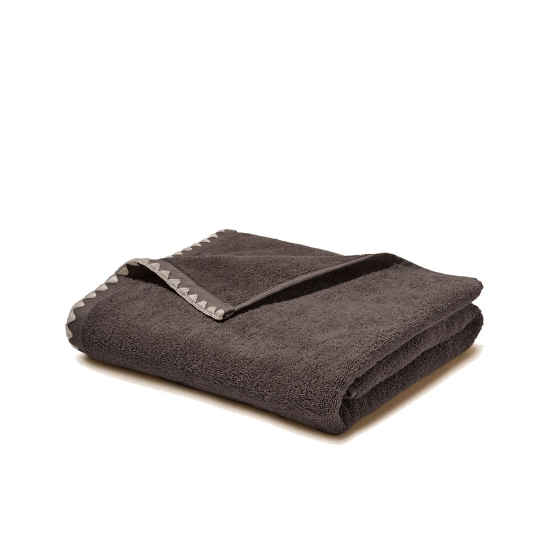 Serviette de toilette NERYDA brun cendré et beige