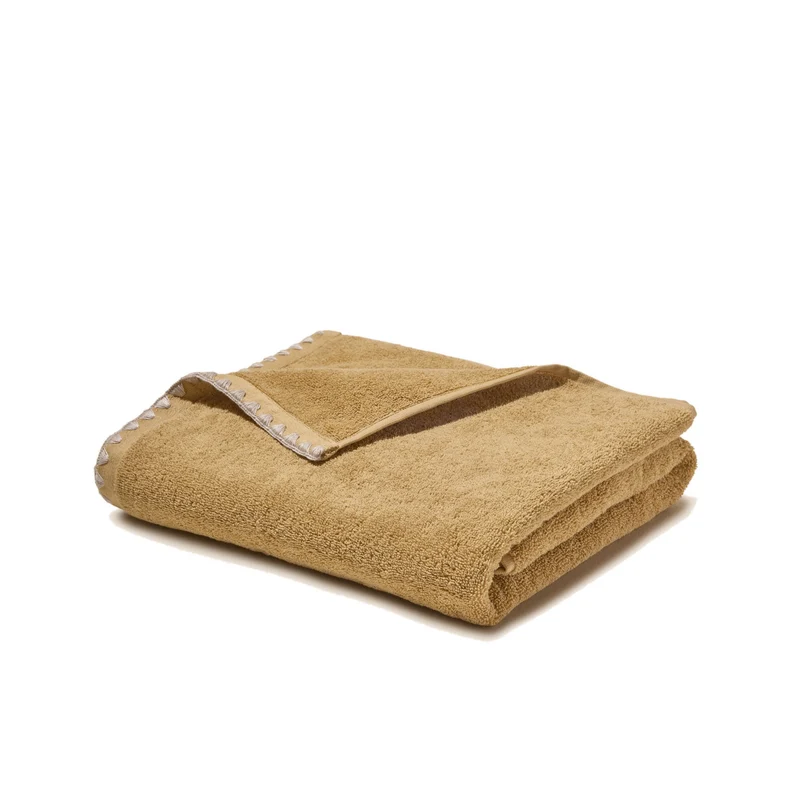Serviette de toilette NERYDA jaune sable et beige