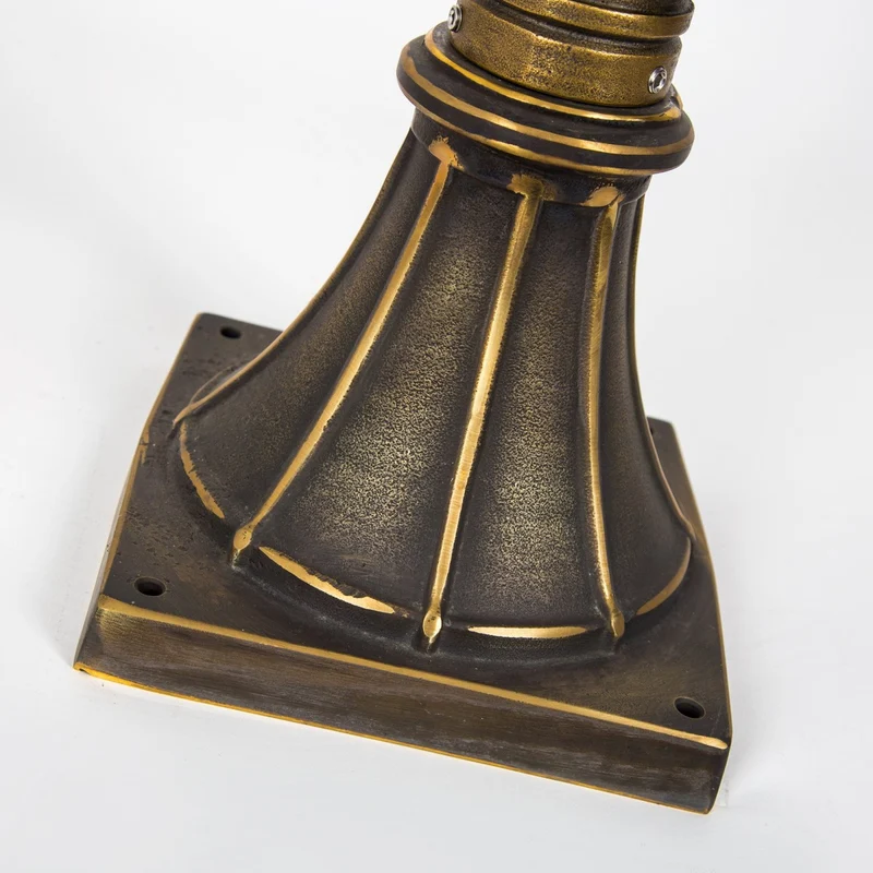 Casa Padrino Jugendstil Sockelleuchte 24 x 24 x H. 70 cm - Bronze - Nostalgische Wetterfeste Außenleuchte