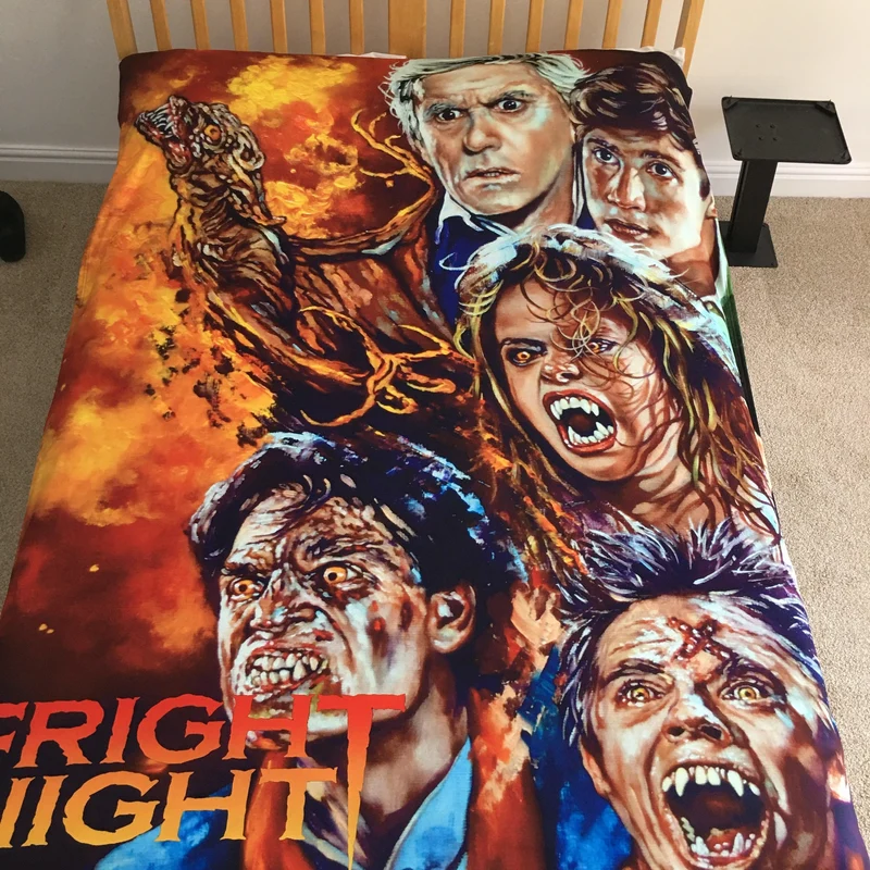 Horror Movie Blanket - Fright Night Blanket - Luxury Twin / Double Fleece Blanket