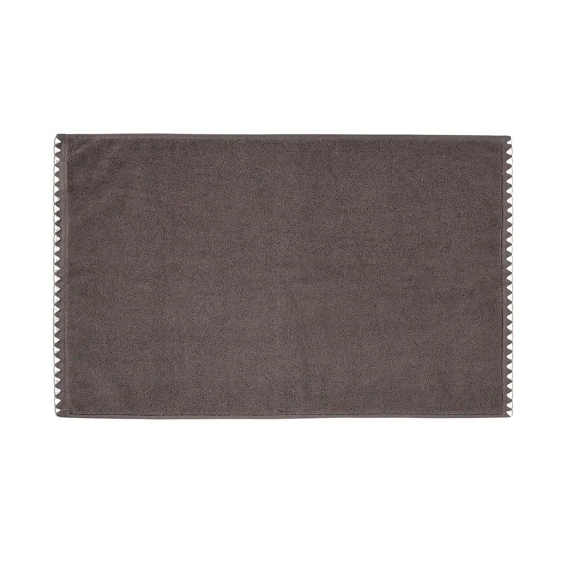 Tapis de bain NERYDA brun cendré et beige