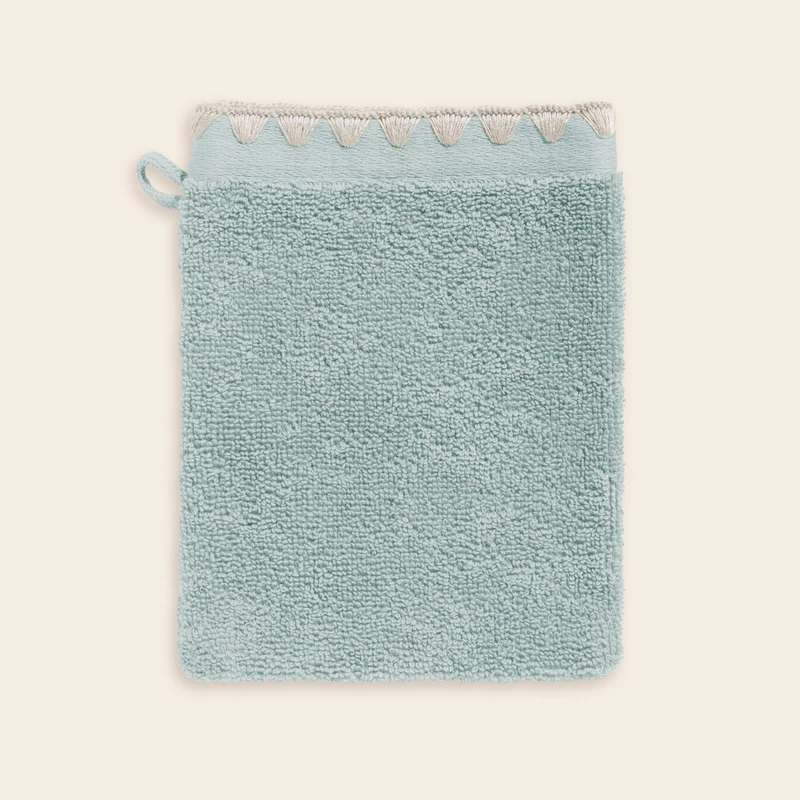 Gant de toilette NERYDA céladon et beige