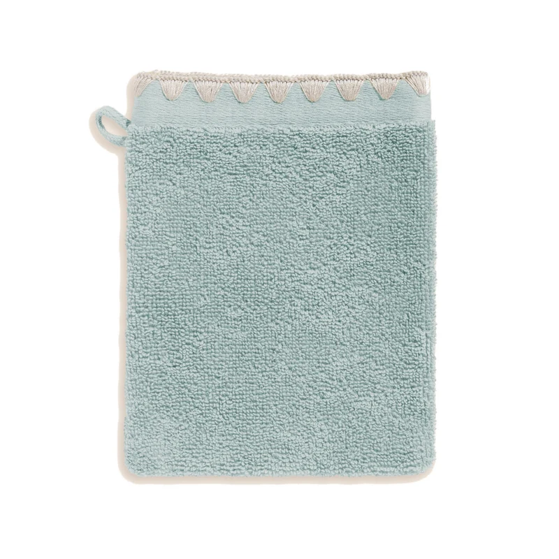 Gant de toilette NERYDA céladon et beige