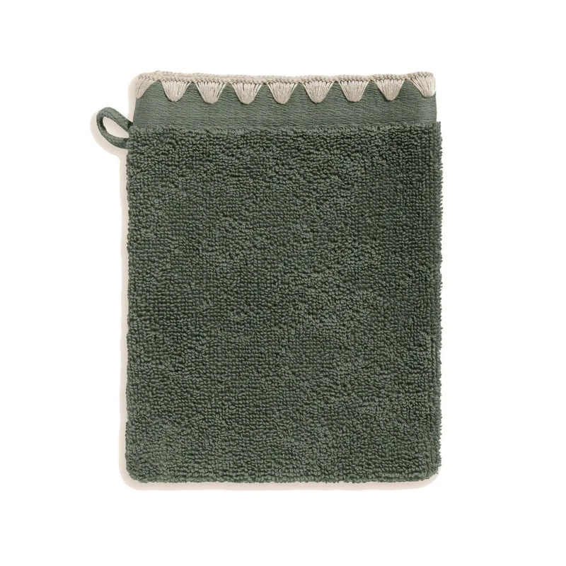 Gant de toilette NERYDA vert sequoia et beige