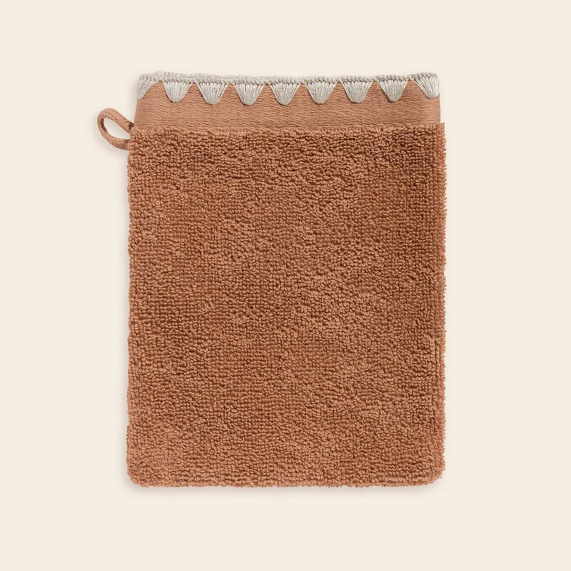 Gant de toilette NERYDA terre d'argile et beige