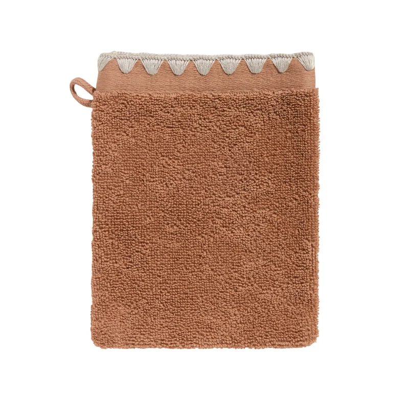 Gant de toilette NERYDA terre d'argile et beige