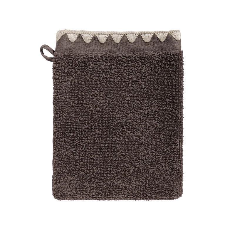 Gant de toilette NERYDA brun cendré et beige