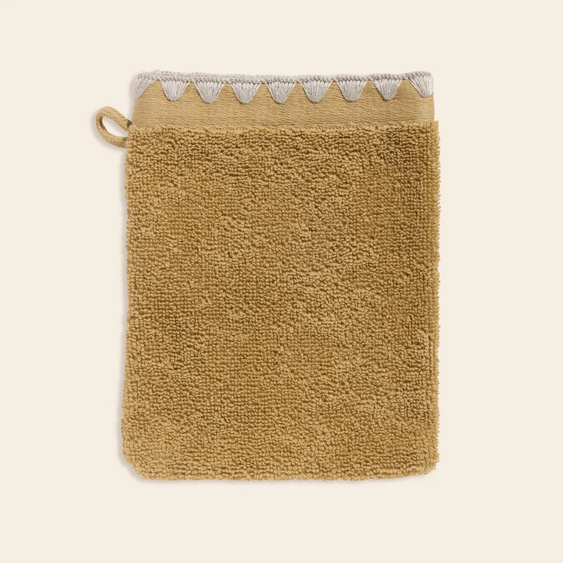 Gant de toilette NERYDA jaune sable et beige