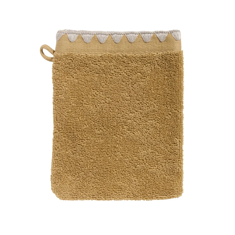 Gant de toilette NERYDA jaune sable et beige