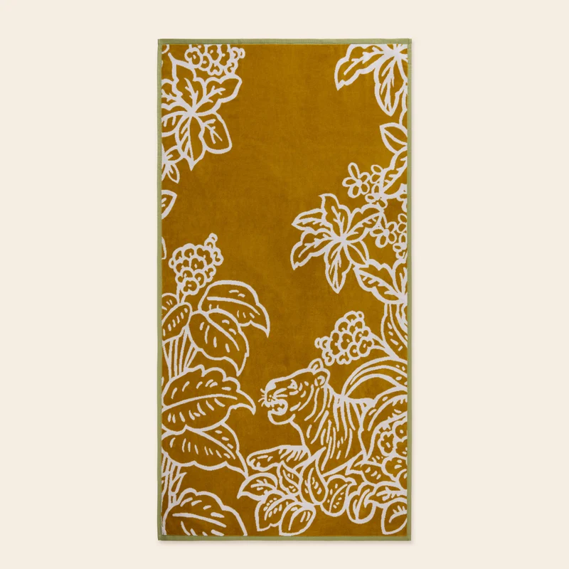 Drap de plage TIGRIS jaune et ivoire