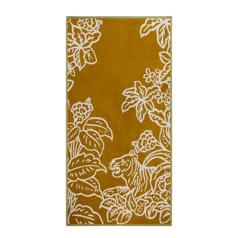 Drap de plage TIGRIS jaune et ivoire
