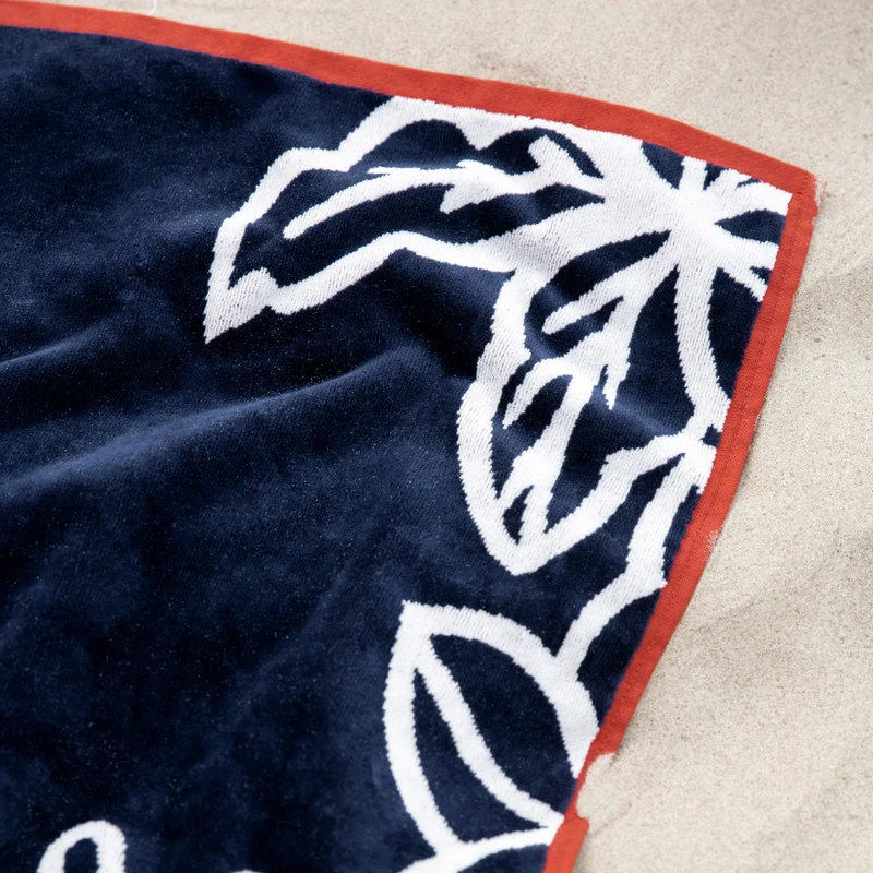 Drap de plage TIGRIS marine et ivoire