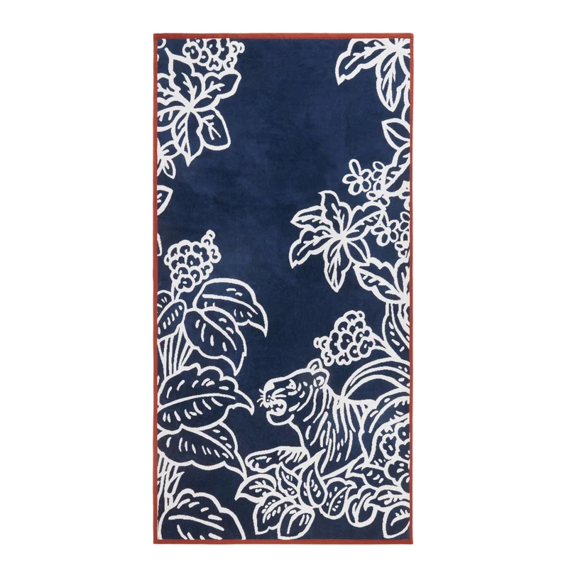 Drap de plage TIGRIS marine et ivoire