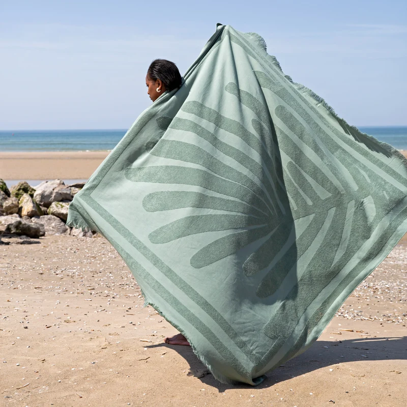 Fouta de plage TROPI vert sauge