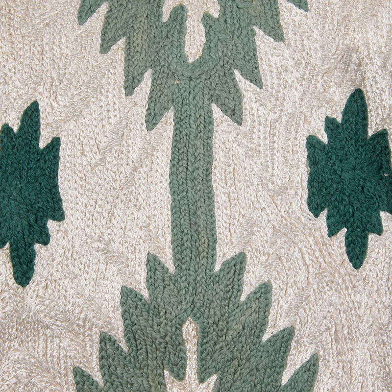 Housse de coussin JOKO ivoire et vert