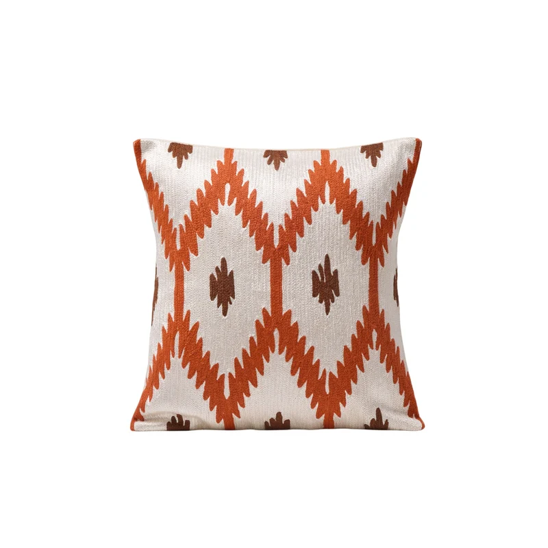 Housse de coussin JOKO ivoire et orange
