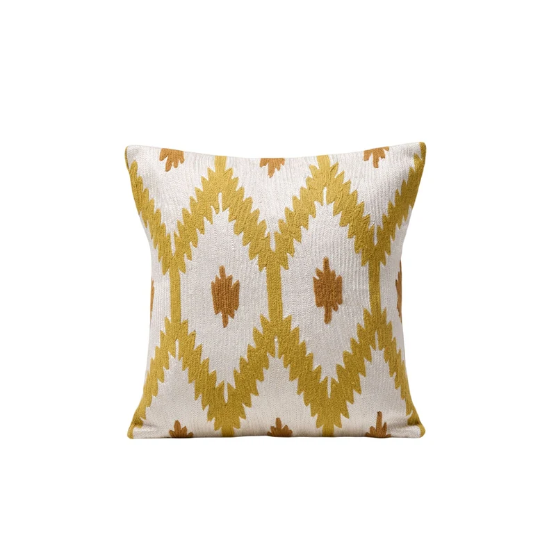 Housse de coussin JOKO ivoire et jaune