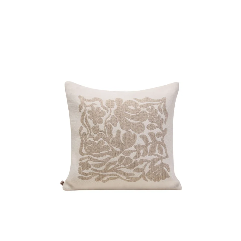 Housse de coussin SILENE ivoire et taupe