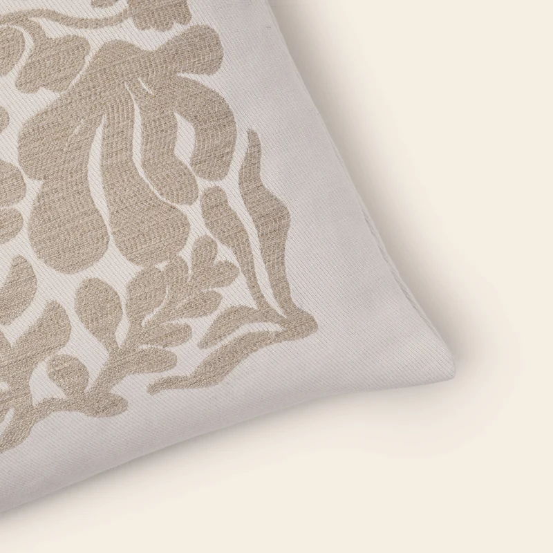 Housse de coussin SILENE ivoire et taupe