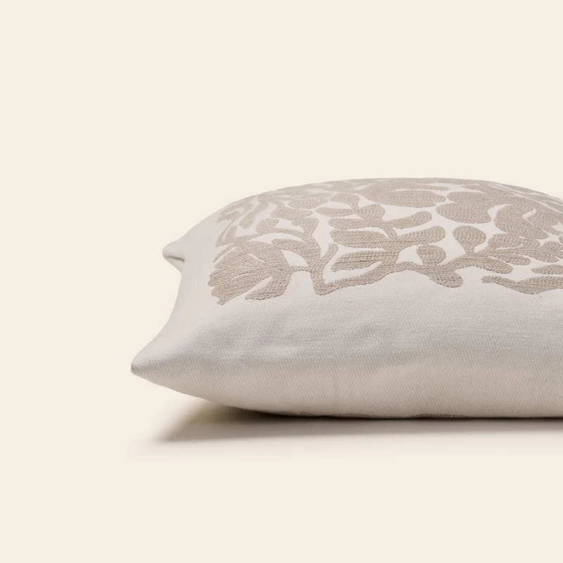 Housse de coussin SILENE ivoire et taupe