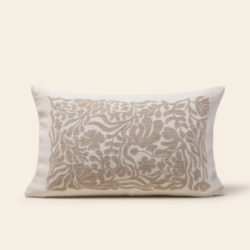 Housse de coussin SILENE ivoire et taupe