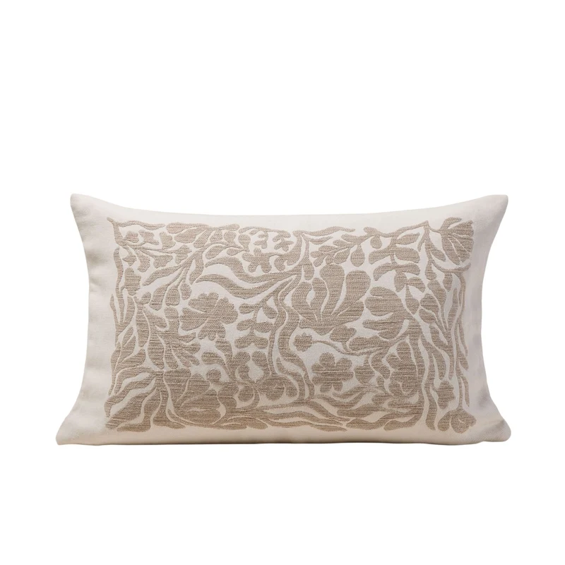 Housse de coussin SILENE ivoire et taupe